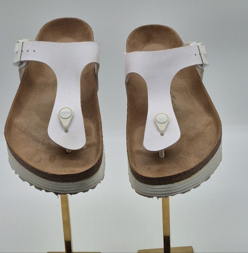 Birkenstock Papillio White Leather Women's Sandals Size 10